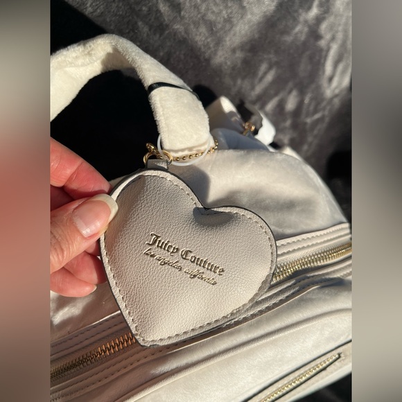 Juicy Couture velvet backpack. Ivory w/rhinestone logo. Ivory. NWT. Great gift. - Picture 4 of 16